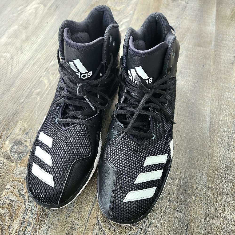 Adidas Dual Threat Black White Basketball Sneakers Men's Size 11.5